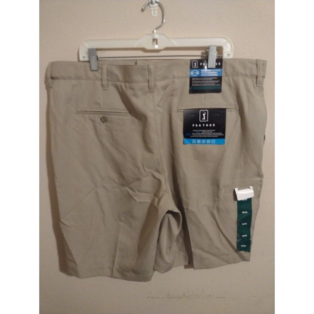 NWT New PGA Tour Expandable Waistband Golf Chino Shorts Brown Size 40 - Picture 4 of 10